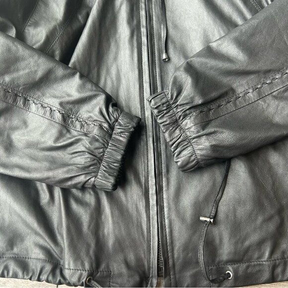 Bigardini Ruched Ruffles Leather Jacket - Picture 8 of 14